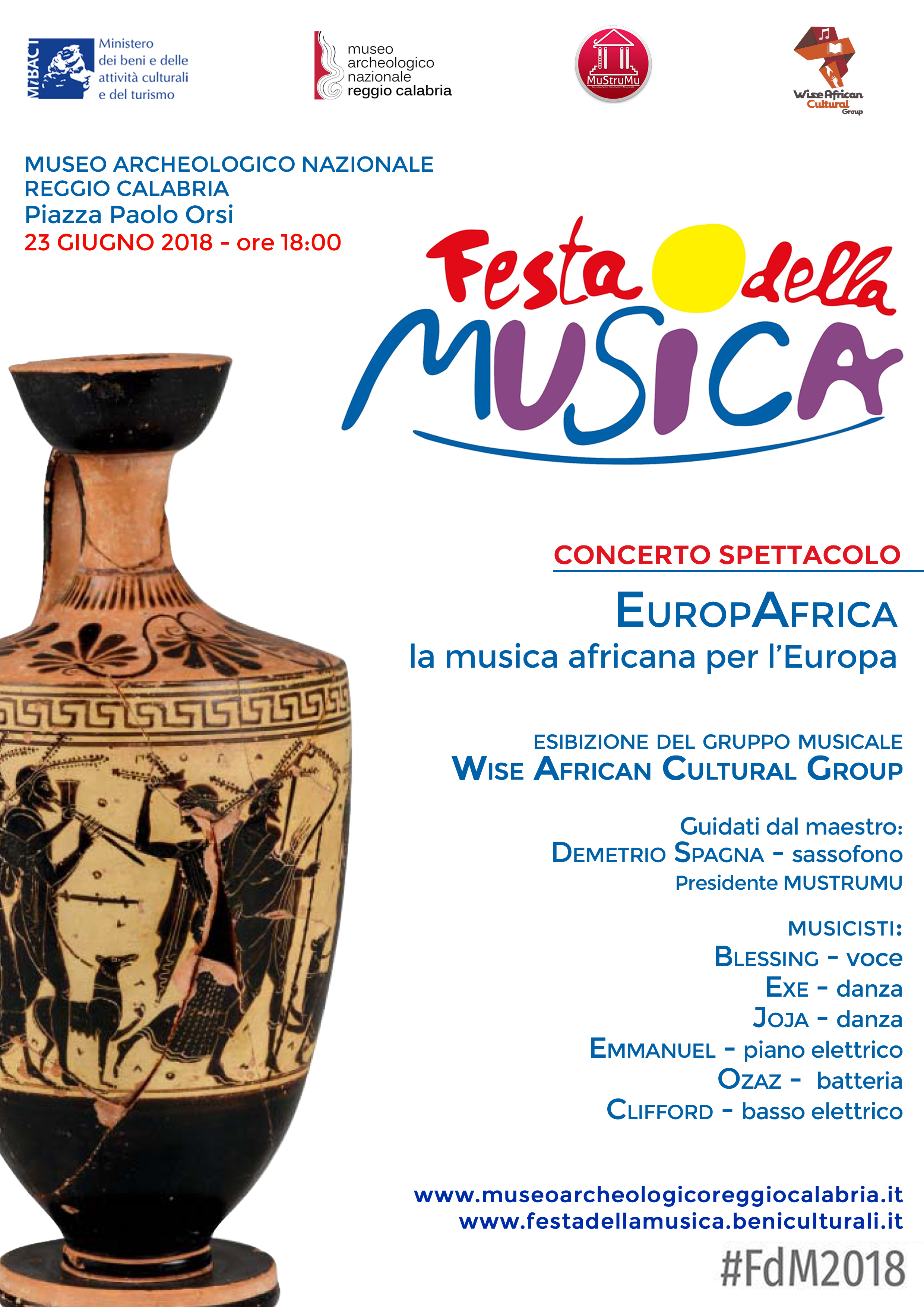 “EuropAfrica. Musica africana per l’Europa”, sabato 23 giugno, ore 18.00, in piazza Paolo Orsi
