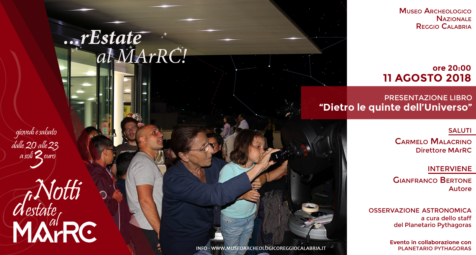 “Behind the scenes of the Universe”, a fantastic Night of Saint Lorence at the MArRC