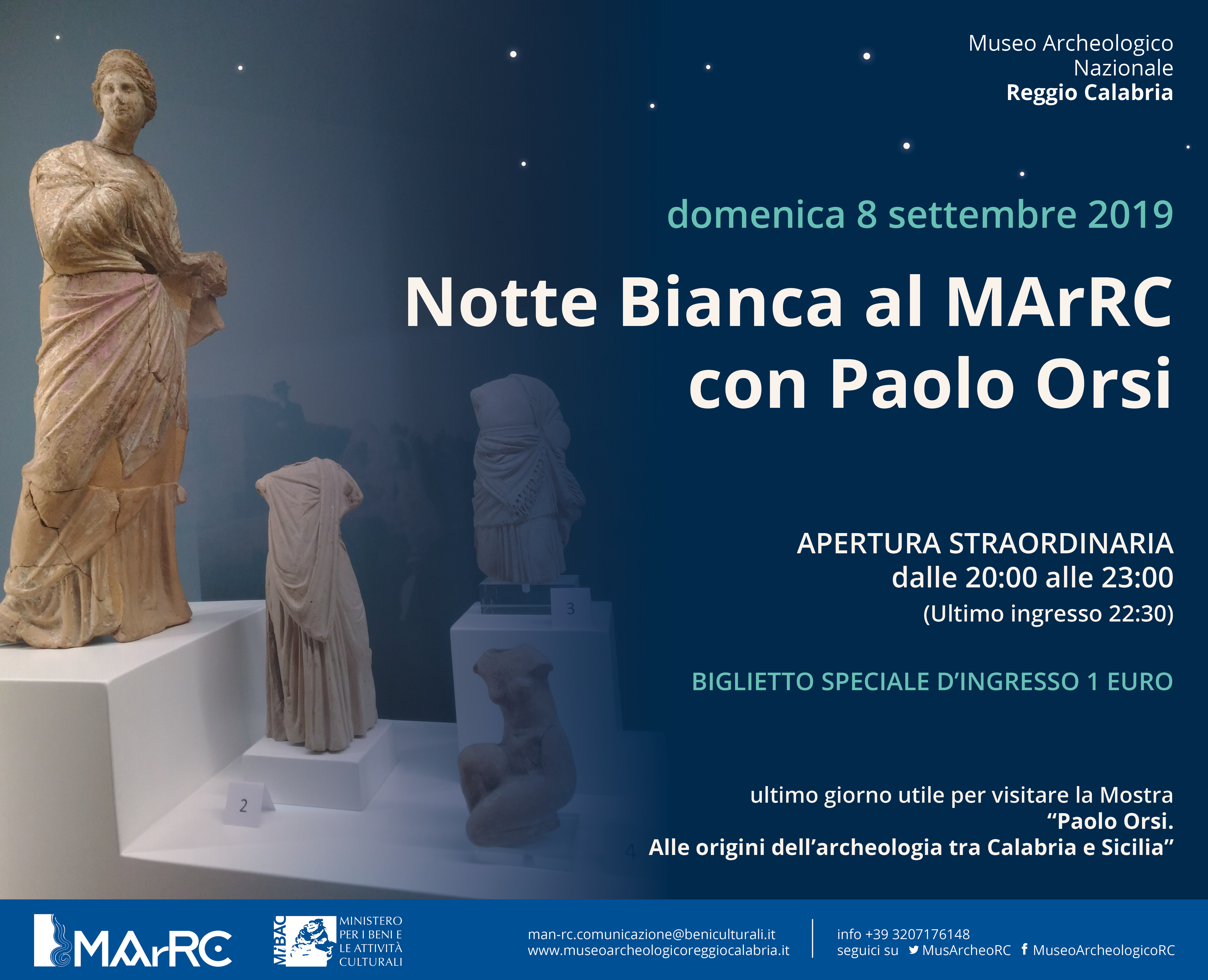 Notte Bianca al MArRC con Paolo Orsi, domenica 8 settembre 2019
