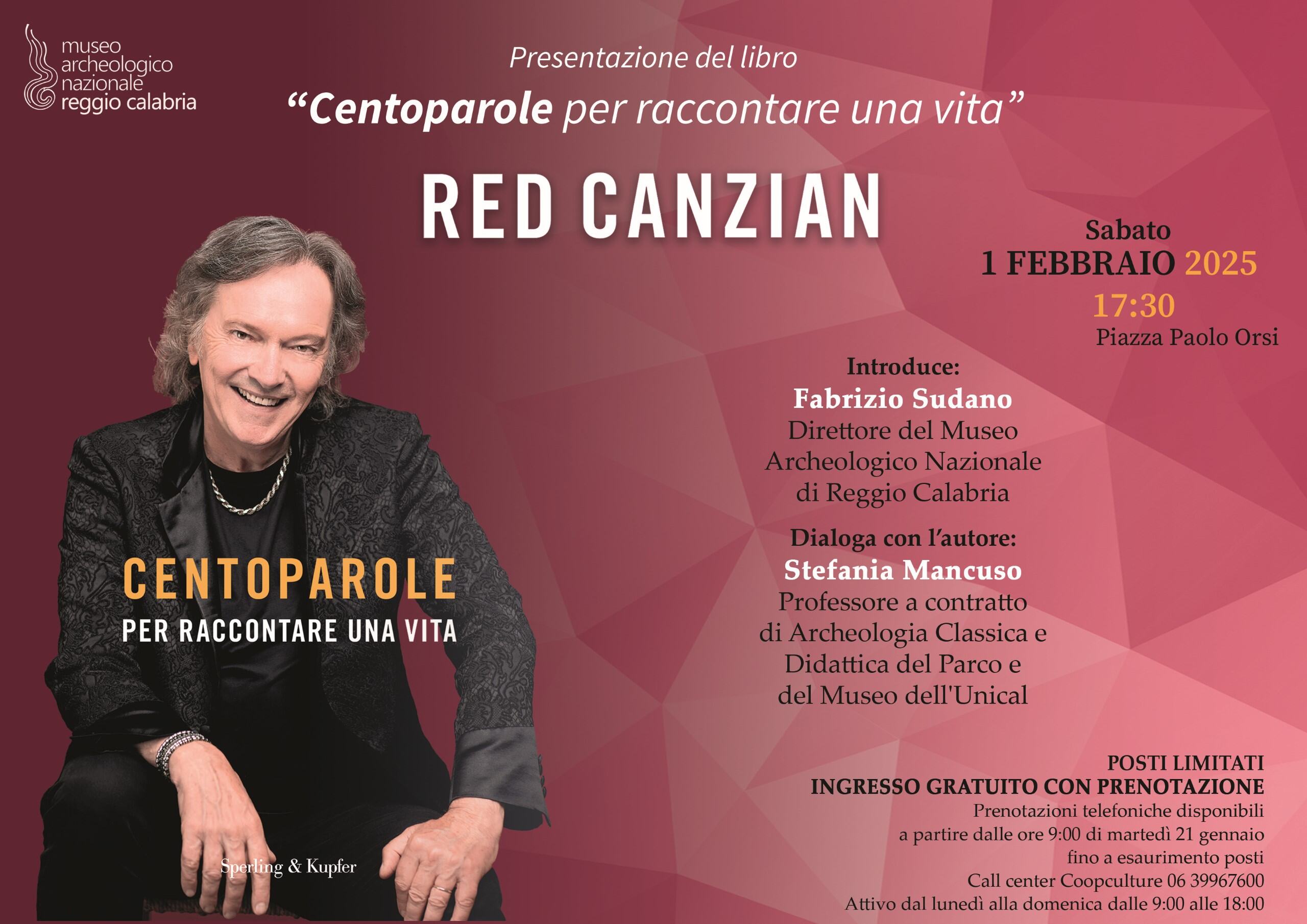 Red Canzian presents the book “Centoparole per raccontare una vita” at MArRC