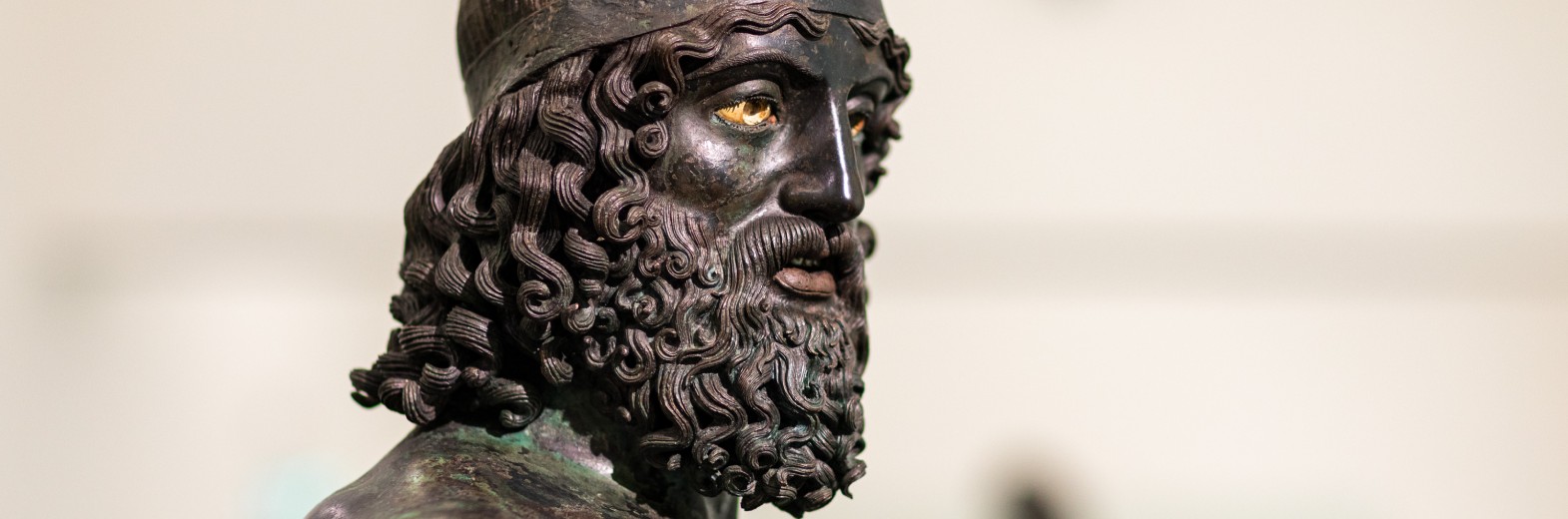 primo piano Bronzo di Riace del Museo Archeologico Nazionale di Reggio Calabria