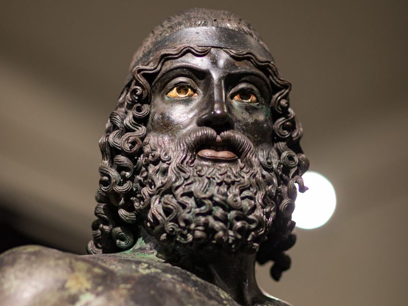 Focus su Testa Bronzo di Riace